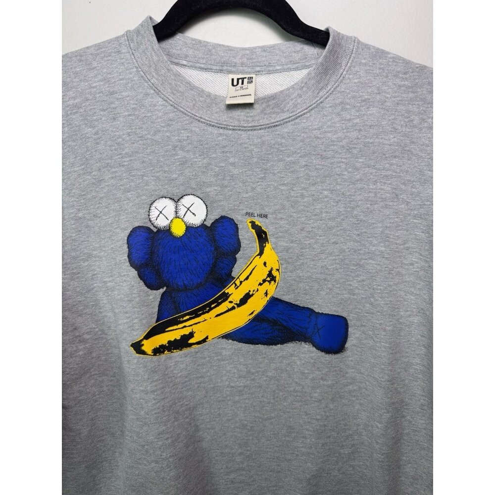 KAWS x Uniqlo Warhol Graphic 472951 Sweatshirt Gray XS